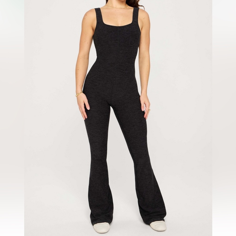 Fabletics Black Heather Flare Jumpsuit XLT - Picture 3 of 5